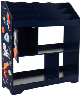 COSTWAY Bücherregal, Kinder, Spielzeugregal mit Fachern & Tür, weiß 93 x 30 x 100 cm