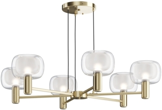 Maytoni Pendelleuchte Vision 6-flammig gold mit Glas