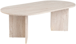 Dmora Wohnzimmertisch Elain, Niedriger Wohnzimmertisch, Kaffeeregal, Couchtisch für Sofa, 119x60 h40 cm, Beige