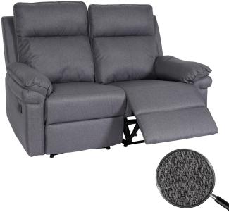2er Kinosessel HWC-L94, Relaxsessel Fernsehsessel Sofa, Armlehne Liegefunktion Nosagfederung Stoff/Textil ~ dunkelgrau