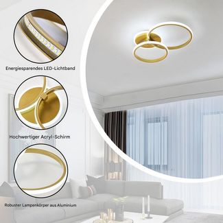 Riserva Deckenleuchte Goldene Deckenlampe, kreative Dekolampe, Wohnzimmer Deckenlampe