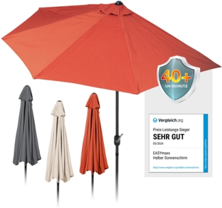 easy_maxx EASYmaxx Sonnenschirm halbrund, 270 x 140 x 235 cm , Orange
