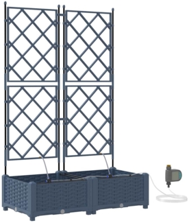 vidaXL Gartenpflanzer Grau 80 x 40 x 126 cm Stahl 42002873