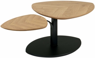 Couchtisch höhenverstellbar Coral 110x47x70 Echtholz Wildeiche/Schwarz