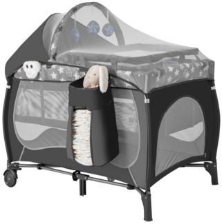 COSTWAY Reisebett 5 in 1 Beistellbett mit Matratze & Spieluhr