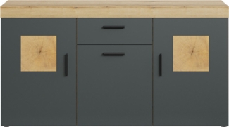 Sideboard Tyler in grau und Eiche Evoke 160 cm