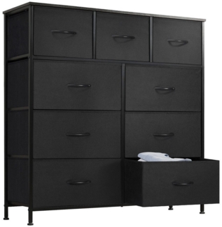 DUMOS Schubkastenkommode Kommode mit Schubladen, Ablageschrank aus Stoff Schubladenschrank (für Schlafzimmer, Wohnzimmer, Kinderzimmer, Flur, Aufbewahrungsschrank), mit Metallgestell Schubladen aus Stoff