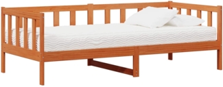 vidaXL Tag-Bett mit Matratze Wachsbraun und Weiß 90x200 cm 3422773