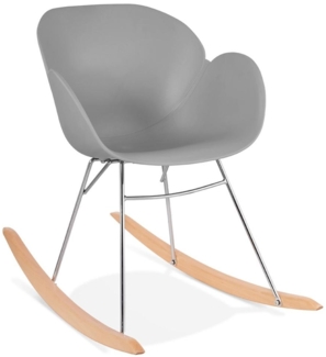 Kadima Design Grauer Lounge-Schaukelstuhl | 45cm Sitztiefe | Moderner Essstuhl | Bis 120kg belastbar | Metallkonstruktion