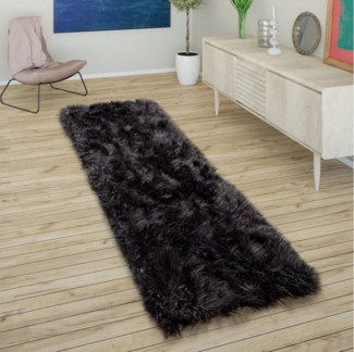 Paco Home Hochflor-Läufer Playa 960, rechteckig, Höhe: 64 mm, Läufer, Kunstfell, Flokati-Optik, weich und flauschig, Uni-Farben