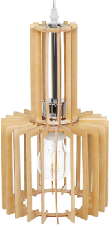 'Niari' Hängeleuchte Heller Holzfarbton Offener Schirm Rustikale Look für Wohn- Schlaf- und Esszimmer Kücheninsel