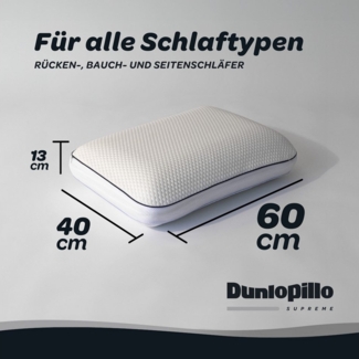 Dunlopillo Nackenstützkissen Clima Flex, NEUHEIT mit kühlender & wärmender Seite, Bezug: Polyester & Viskose, Rückenschläfer, Seitenschläfer, in Größe 60 x 50 x 15 cm, Individuell anpassbar: mit drei Einlagen