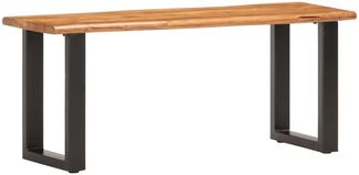 Sitzbank | Gartenbank mit Naturkanten 110 cm Akazie Massivholz und Stahl