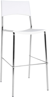 CLP Barhocker Genua mit Kunststoffsitz und Metallgestell,weiß