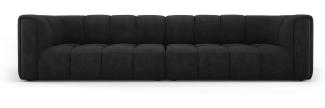 Micadoni Modulares Sofa Serena 4-Sitzer Strukturierter Stoff Schwarz