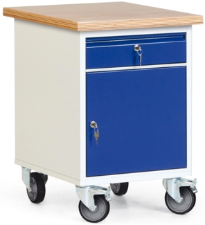 Protaurus Werkstatt-Rollcontainer mit Schrank, 1 Schublade und 35mm Multiplexplatte