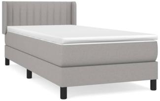 vidaXL Boxspringbett mit Matratze Hellgrau 80x200 cm Stoff, Härtegrad: H2 [3129825]