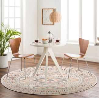 Livabliss Teppich DUBLIN, rund, Höhe: 13 mm, Skandinavischer Teppich, Kurzflor Boho-Wohnzimmerteppich, Läufer