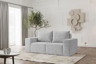 Sofa Designersofa ESTELLE 2-Sitzer in Stoff Abriamo Hellgrau