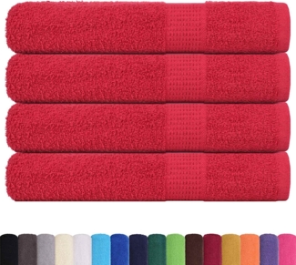 vidaXL Saunatücher 4 Stk. Rot 80x200 cm 360 g/m² 100% Baumwolle 136936