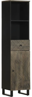 vidaXL 5-tlg. Badmöbel-Set Schwarz Massivholz Mango 3310003