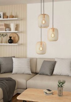 Eglo 900687 Hängeleuchte ROMAZZINA Stahl sandfarben E27 3X40W H:110cm Ø46cm dimmbar