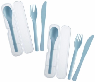 WESTMARK Besteck-Set 2 Sets je 3-teilig – praktisches Besteck-Set mit Messer, Gabel und, Kunststoff (PP)