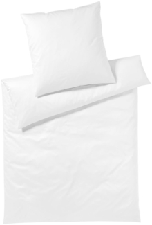 elegante Uni Jersey Bettwäsche Solid weiss | 155x200 cm + 80x80 cm