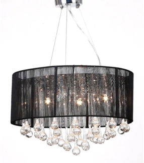 Kristall Kronleuchter mit 85 echten Glas Kristallen schwarz 60344