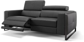 Sofanella Dreisitzer MANZANO Ledercouch Funktionssofa Couch in Schwarz