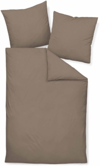 Hochwertige Janine Soft-Seersucker Bettwäsche PIANO | Verschiedene Grössen und Farben 155x220 /80x80 cm taupe (57)