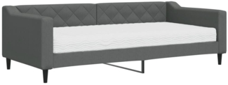 vidaXL Tagesbett mit Matratze Dunkelgrau 90x200 cm Stoff 3197409