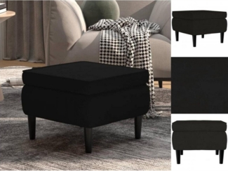 vidaXL Hocker mit Holzbeinen Schwarz Samt [329442]