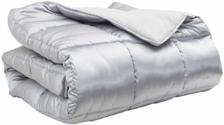 vidaXL Winterbettdecke Silber 240 x 260 cm Satin und Mikrofaser 42025871