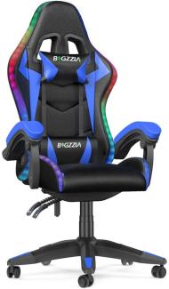 BIGZZIA Gaming-Stuhl mit LED - Gaming Chair Gamer Stühle RGB Licht, Beleuchtung Computerstuhl Höhenverstellbar Ergonomisch Bürostuhl