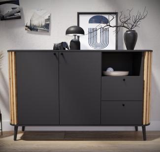 Sideboard Pure - Grau / Artisan Eiche