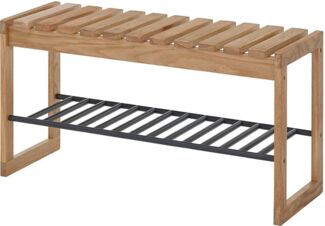 Schuhbank >BANTRY< in holzfarben, Eiche massiv geölt - 88x45x30cm (BxHxT)