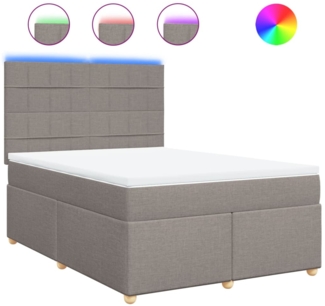 vidaXL Boxspringbett mit Matratze Taupe 160x200 cm Stoff 3293635