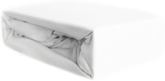 Jersey Spannbettlaken 100% Baumwolle 120-130x200 cm + 25 cm Rundumgummizug Weiß