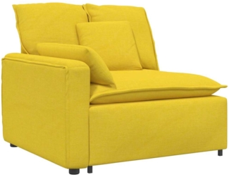 vidaXL Modulares Sofa Endmodul mit Armlehne Kissen Hellgelb 100 cm 4104395