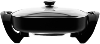 Elektrische Multifunktionspfanne 30x30 cm - Pizzapfanne 1500W in Schwarz