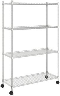 vidaXL Lagerregal mit 4 Böden und Rollen 90x35x142 cm Chrome 200 kg 324627