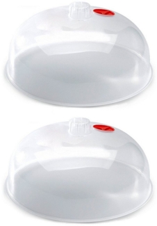 Sanixa Mikrowellenbehälter Mikrowellenabdeckhaube Mikrowellenhaube transparent, Kunststoff, (Abdeckung Mikrowelle, 2-tlg), BPA frei Kunststoff