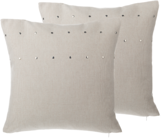 Kissen 2er Set Ohne Muster GAURA 45 x 45 cm Helles Beige