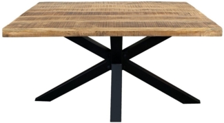 Trelevo® Esstisch Luke, Mangoholz, naturfarben, gerade Kante, Spider-Gestell