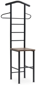 CARO-Möbel Herrendiener JIVO, Herrendienerr mit ablage aus Metall und MDF modern schwarz/braun