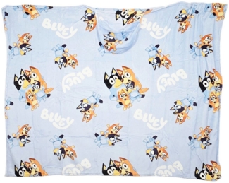 Wohndecke Bluey u Bingo Flanell Decke XL - Warme Kapuzen Kuscheldecke 120x150 cm, Bluey