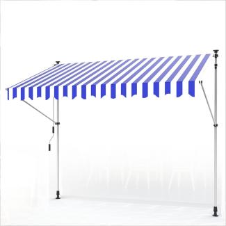 Klemmmarkise 200cm Balkon Sonnenschutz Blau Sonnensegel Terrasse Windschutz