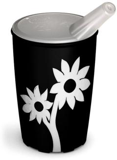 Ornamin Schnabelbecher Becher mit Antirutsch-Blume mit Schnabelaufsatz, Qualitätskunststoff, Anti-Rutsch I Trinkhilfe I bruchstabil I BPA-frei I Made in Germany