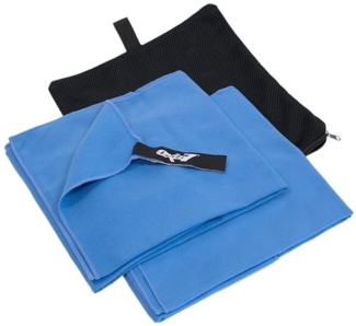 Oxid7 Mikrofaser Handtuch Badetuch 2er-Set M blau 40x80cm
